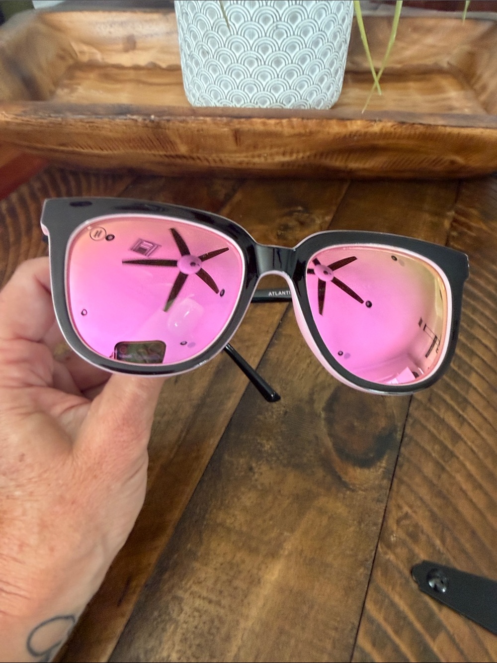 BLENDERS Black/Pink Frame Sunglasses with Pink Mirrored Lenses - Womens